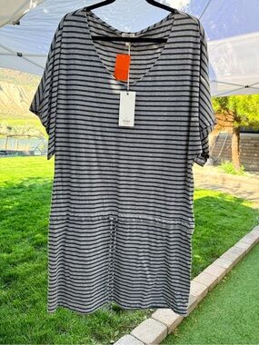 dylan Gray and Black Striped V-Neck Tunic